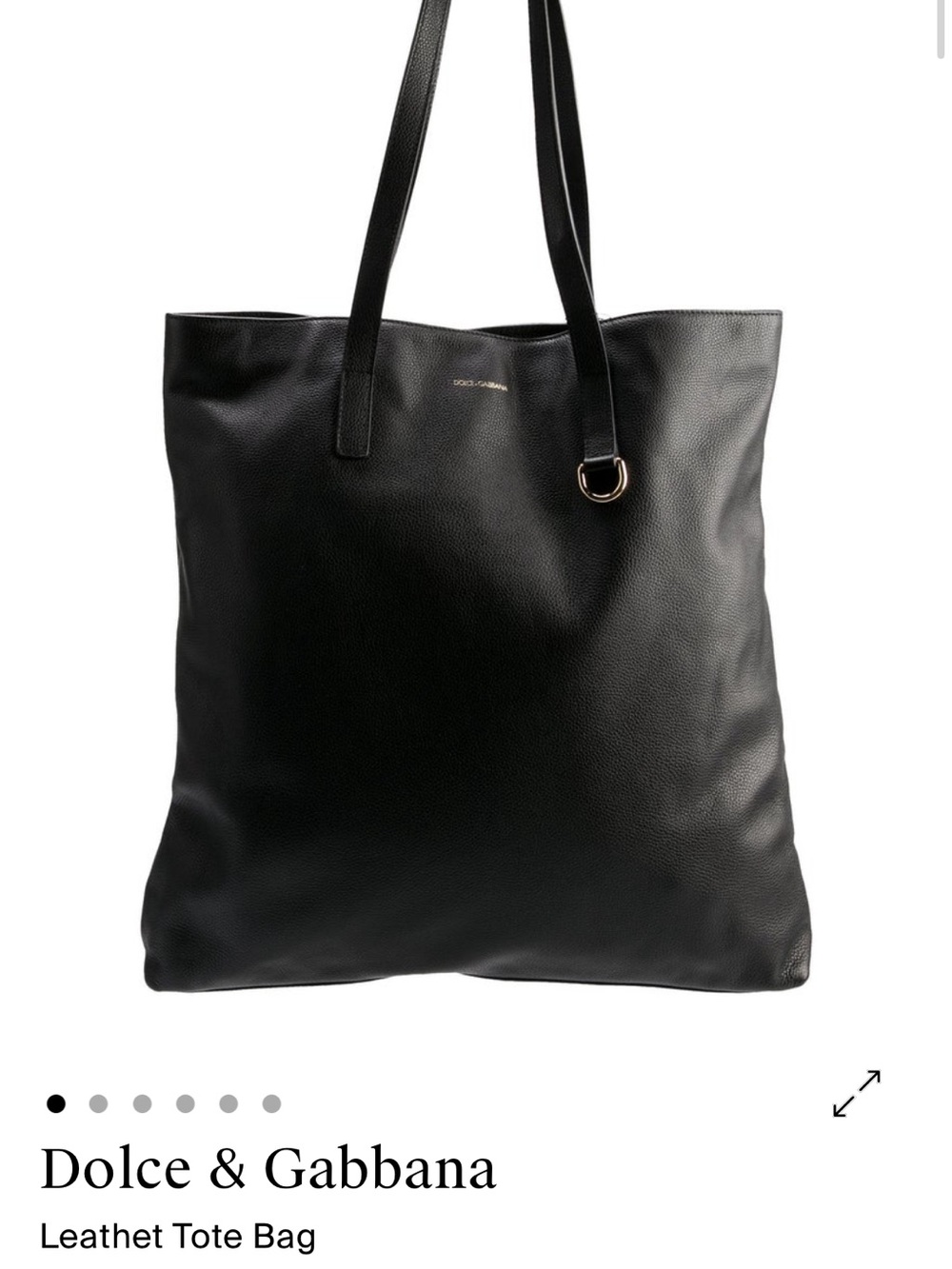 Dolce & Gabbana Black Leather Pebbled Tote